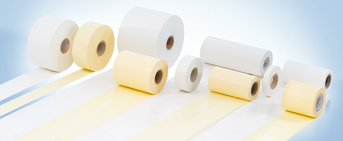 Rollen aus Silikonpapier in verschiedenen Breiten