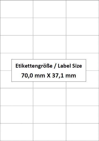 70,0 mm x 37,1 mm, 24 Etiketten pro Bogen